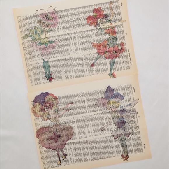 Flower Fairy Dictionary Prints, Colorful Fairy Prints, Book Page Prints - Picture 7 of 7
